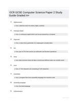 OCR GCSE Computer Science Paper 2 Study Guide Graded A+