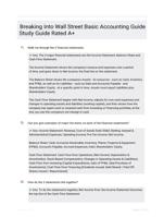 Breaking Into Wall Street Basic Accounting Guide Study Guide Rated A+