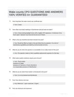 Wake county CPO QUESTIONS AND ANSWERS 100% VERIFIED A+ GUARANTEED