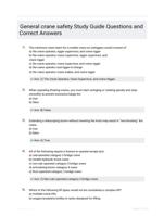 General crane safety Study Guide Questions and Correct Answers