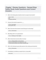 Chapter 1 Review Questions - General Shop Safety Study Guide Questions and Correct Answers