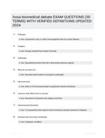 hosa biomedical debate EXAM QUESTIONS (30 TERMS) WITH VERIFIED DEFINITIONS UPDATED 2024