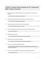 CPACE Content Study Questions |81 Questions| With Correct Answers.