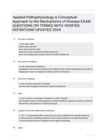 Applied Pathophysiology A Conceptual Approach to the Mechanisms of Disease EXAM QUESTIONS (99 TERMS) WITH VERIFIED DEFINITIONS UPDATED 2024