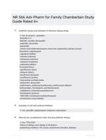 NR 566 Adv Pharm for Family Chamberlain Study Guide Rated A+