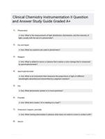 Clinical Chemistry Instrumentation II Question and Answer Study Guide Graded A+