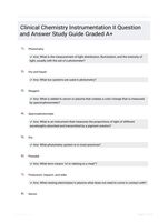 Clinical Chemistry Instrumentation II Question and Answer Study Guide Graded A+