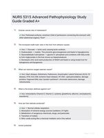 NURS 5315 Advanced Pathophysiology Study Guide Graded A+