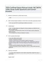 TEEX Confined Space Rescue Levels 1&2 (NFPA 1006) Study Guide Questions and Correct Answers