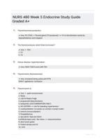 NURS 480 Week 5 Endocrine Study Guide Graded A+