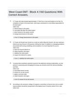 West Coast EMT - Block 4 |160 Questions| With Correct Answers.