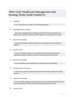 WGU C432 Healthcare Management and Strategy Study Guide Graded A+