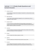 Activity 1.1-1.3 Study Guide Questions and Correct Answers