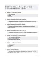 ENGR 301 - Midterm Review Study Guide Questions and Correct Answers