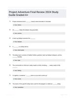 Project Adventure Final Review 2024 Study Guide Graded A+