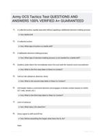 Army OCS Tactics Test QUESTIONS AND ANSWERS 100% VERIFIED A+ GUARANTEED