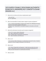 OCS SUPPLY EXAM 2 2024 EXAM (AUTHENTIC EXAM WITH ANSWERS) KEY CONCEPTS EXAM GRADED A+]