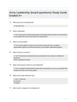 Army Leadership (board questions) Study Guide Graded A+