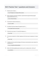 NCC Practice Test 1 questions and Answers