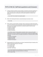 PHTLS 9th Ed. Self-test questions and Answers