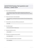 AACN PCCN Practice Test questions and Answers | Lattest 2024