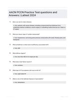 AACN PCCN Practice Test questions and Answers | Lattest 2024