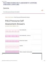 PALS PRECOURSE SELF ASSESSMENT ANSWERS UPDATED LATEST 2024