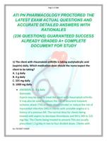 ATI PN PHARMACOLOGY PROCTORED THE  LATEST EXAM ACTUAL QUESTIONS AND  ACCURATE DETAILED ANSWERS WITH  RATIONALES (236 Q)