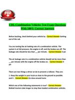 CDL-Combination Vehicles Test Exam Questions With 100% Correct Answers