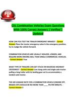 CDL Combination Vehicles Exam Questions With 100% Correct Answers | Verified | Updated