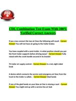 CDL Combination Test Exam With 100% Verified Correct Answers