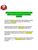 MHA 705 Exam Prep 4 Questions with 100% Correct Answers | Verified | Updated