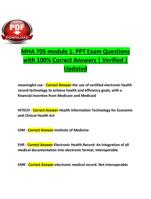 MHA 705 module 1. PPT Exam Questions with 100% Correct Answers | Verified | Updated