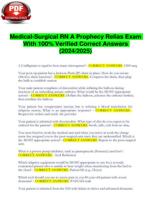 Medical-Surgical RN A Prophecy Relias Exam With 100% Verified Correct Answers (2024/2025)