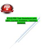 ATLS PRE Test Questions with 100% Correct Answers | Verified | Updated