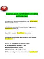 EVOC Test Questions With 100% Correct And Verified Answers