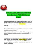 Medicare Agent & Broker Certification Exam Questions With 100% Correct Answers