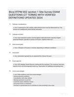 Bicsi RTPM 002 section 1 Site Survey EXAM QUESTIONS (27 TERMS) WITH VERIFIED DEFINITIONS UPDATED 2024