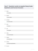 Esp 2 - Question words en español Study Guide Questions and Correct Answers