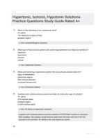 Hypertonic, Isotonic, Hypotonic Solutions Practice Questions Study Guide Rated A+