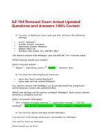 AZ-104 Renewal Exam Actual Updated Questions and Answers 100% Correct