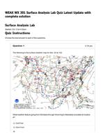 WEAX WX 301 Surface Analysis Lab Quiz Latest Update with complete solution