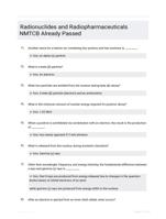 Radionuclides and Radiopharmaceuticals NMTCB Already Passed