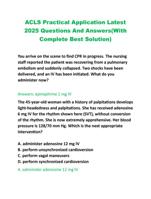 ACLS Practical Application Latest  2025 Questions And Answers(With  Complete Best Solution)