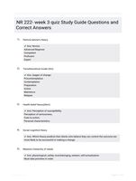 NR 222- week 3 quiz Study Guide Questions and Correct Answers