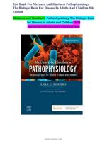 Test Bank For Mccance And Huethers Pathophysiology The Biologic Basis For Disease In Adults And Children 9th Edition