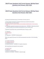 CRCST Exam Questions And Correct Answers 300 Real Exam Questions And Answers 2024-2025