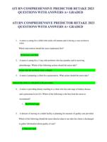 ATI RN COMPREHENSIVE PREDICTOR RETAKE 2023 QUESTIONS WITH ANSWERS A+ GRADED