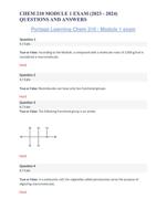 CHEM 210 MODULE 1 EXAM (2023 - 2024) QUESTIONS AND ANSWERS