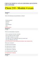 CHEM 210 MODULE 4 EXAM (2023-2024) QUESTIONS AND ANSWERS